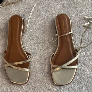 Margaux Metallic Gold Strappy Sandals